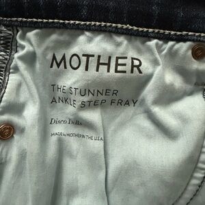 Mother Stunner Zip Ankle Step Fray Jeans, Blue, Women's, 29